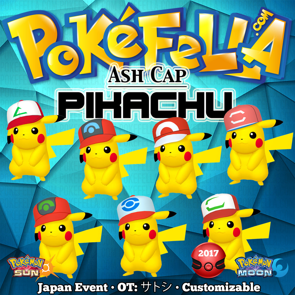 Ash Pikachu • Original, Hoenn, Sinnoh, Unova, Kalos, Alola Cap/Hat • Japan  2017 Event