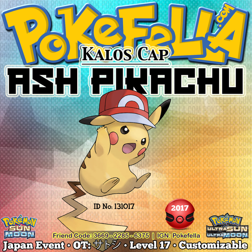 kuffert Væk værksted Ash Pikachu • Kalos Cap/Hat • OT: サトシ • ID No. 131017 • Pokemon I Choo |  Pokefella - Pokemon Genning, Editing, Living Dex Transfer Services