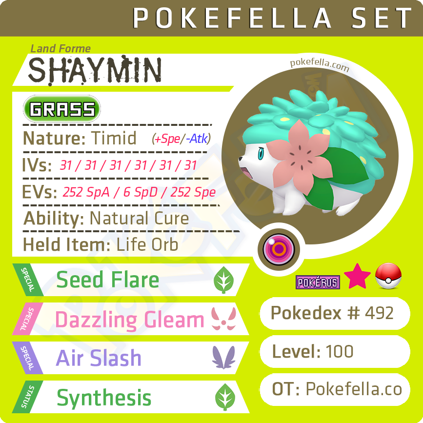 Shaymin (Land Forme) • Competitive • 6IVs • Level 100 • Online
