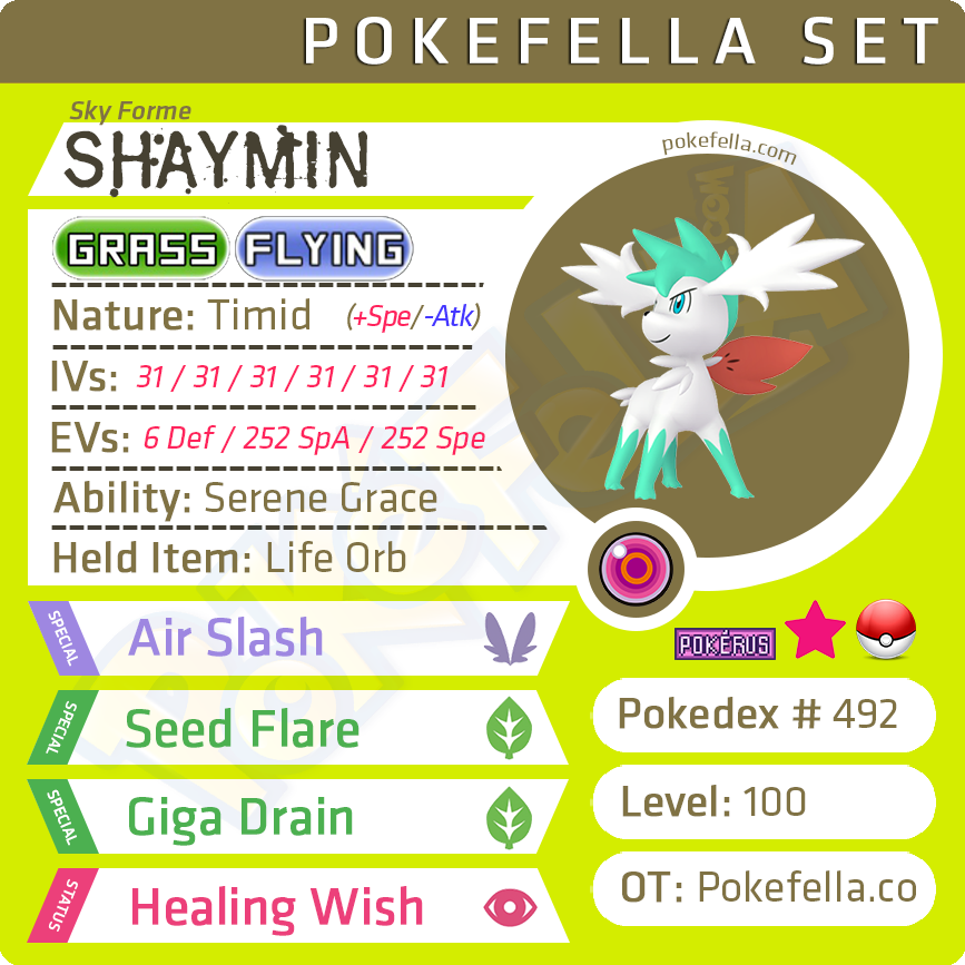 Pokemon 6030 Shiny Shaymin Sky Pokedex: Evolution, Moves, Location