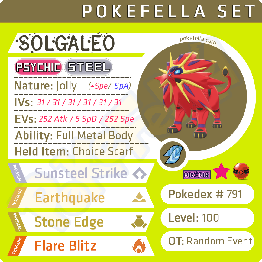 Solgaleo • Competitive • 6IVs • Level 100 • Online Battle-ready