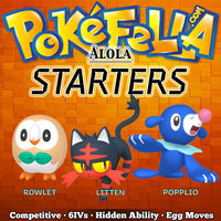 Alola starters rowlet litten popplio shiny hidden ability egg moves new nintendo 3ds 2ds XL pokemon ultra sun moon x y alpha sapphire omega ruby