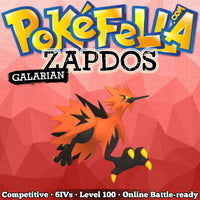 ultra square shiny Galarian Zapdos • Competitive • 6IVs • Level 100 • Online Battle-Ready