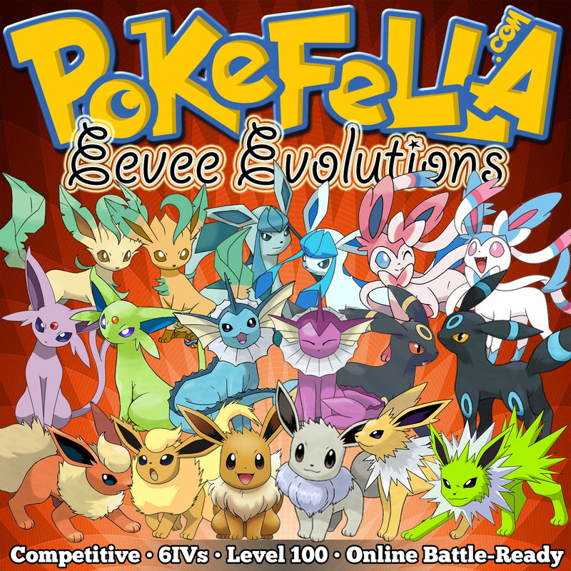 Eeveelutions Package (9x, 6IV, Shiny, Battle Ready) – Pokemon