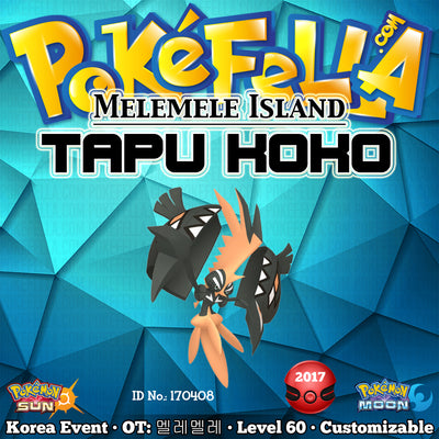 Melemele Island Tapu Koko • Shiny • OT: 멜레멜레 • ID No. 170408 • Spring Korean League 2017 Event