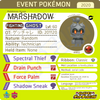 Pokémon Scrap Genesect, Volcanion, Marshadow • OT: ゲッチャレ • ID No. 201120 • Japan 2020 Event