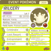 Pokémon Center Birthday (Ribbon Sweet, Star Sweet) Milcery • OT: PCSG • ID No. 201101 • Singapore 2020 Event