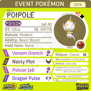 Ultra Shiny Poipole • OT: Ultra • ID No. 091718 • North America, Europe 2018 Event