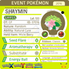 Pokémon 20th Anniversary Shaymin • OT: GF • ID No. 07016 •  2016 Event