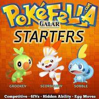 Galar Starters - Grookey, Scorbunny, Sobble • Competitive • 6IVs • Level 1 • Hidden Ability • Egg Moves