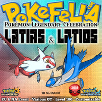 Latias & Latios • OT: 2018 Legends / Légendes2018 / Legenden2018 / Leggende2018 / Leyendas2018 • ID No. 090118 • Level 100 • 2018 Pokémon Legendary Celebration Distribution wonder card