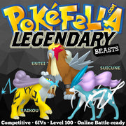 ultra square shiny Legendary Beasts • Raikou, Entei, Suicune •  Competitive • 6IVs • Level 100 • Online Battle-ready