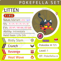 ultra square shiny Litten • Competitive • 6IVs • Level 1 • Hidden Ability • Egg Moves