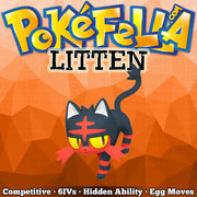 ultra square shiny Litten • Competitive • 6IVs • Level 1 • Hidden Ability • Egg Moves
