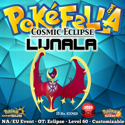 Cosmic Eclipse Shiny Lunala • OT: Eclipse • ID No. 100419 • North America, Europe 2019 Event