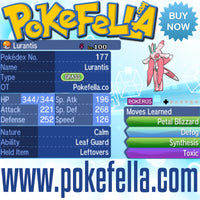 Totem Lurantis Leaf Guard Leftovers Defog Synthesis Toxic Battle-ready Competitive Perfect 6IVs Non-shiny buy for sale