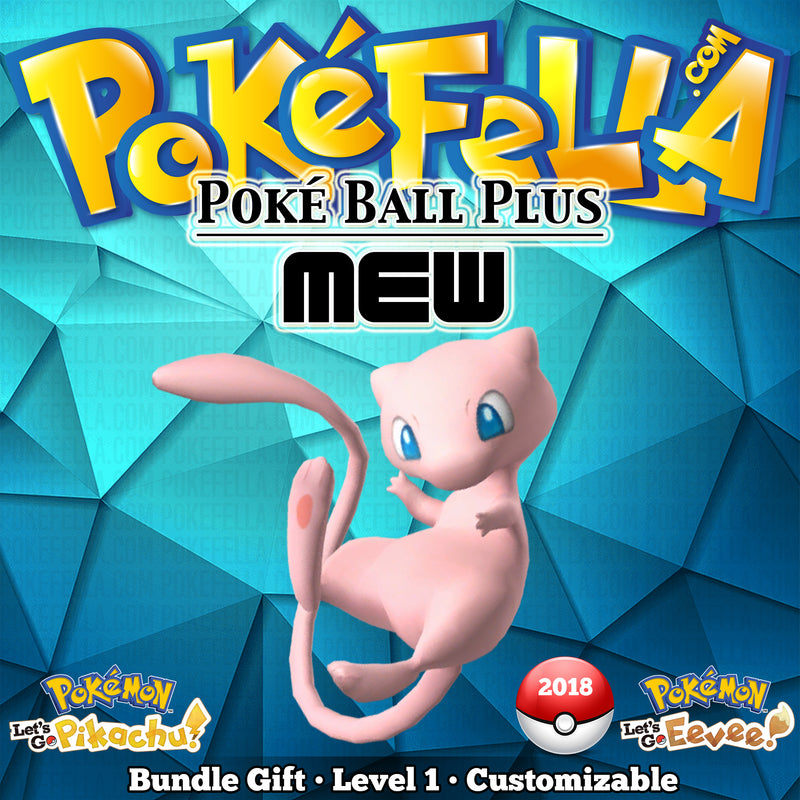 Pokemon Let's Go Pikachu/Eevee MEW Pokeball Plus Ver Lv.1 6IV