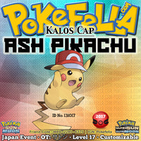 Ash Pikachu • Kalos Cap/Hat • OT: サトシ • ID No. 131017 • Pokemon I Choose You - Tie In-Distribution Japan 2017 Event