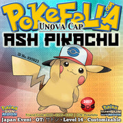 Ash Pikachu • Unova Cap/Hat • OT: サトシ • ID No. 100923 • Pokemon I Choose You - Tie In-Distribution Japan 2017 Event