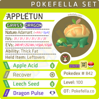 ultra square shiny Appletun • Competitive • 6IVs • Level 100 • Online Battle-ready