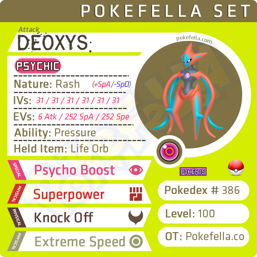 Deoxys - Attack • Competitive • 6IVs • Level 100 • Online Battle