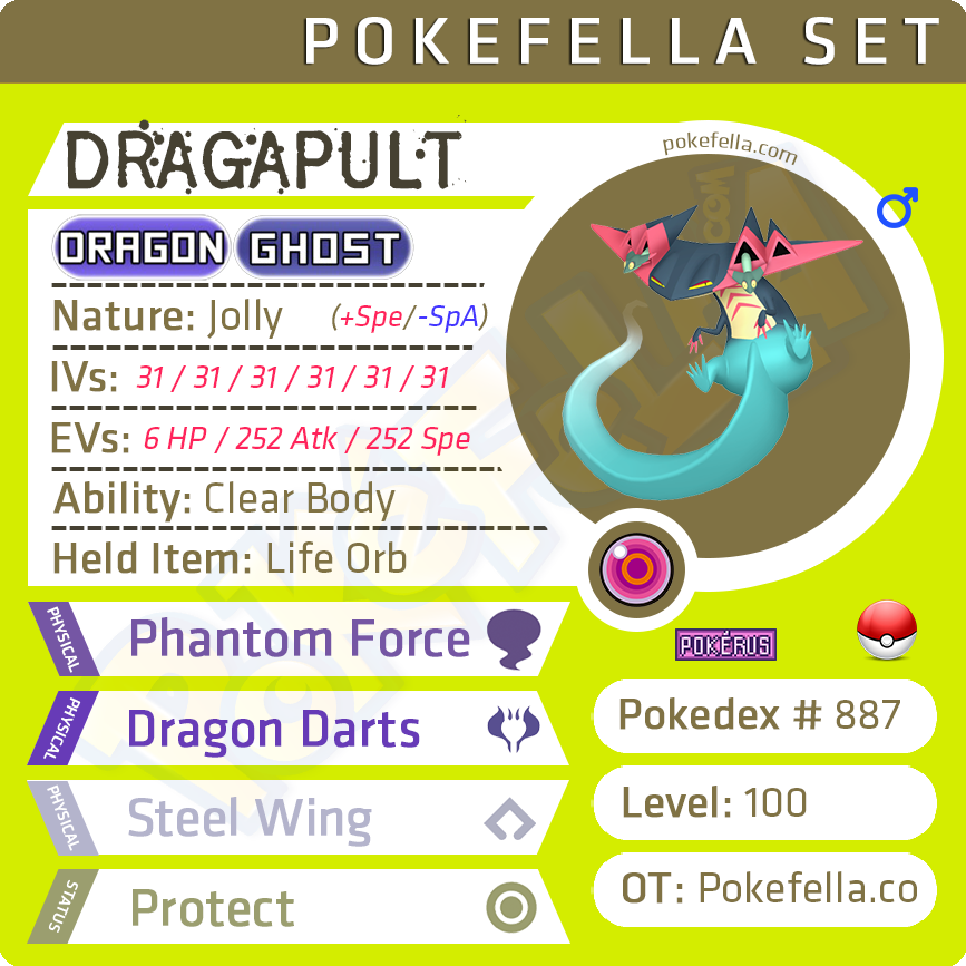 ultra square shiny Dragapult • Competitive • 6IVs • Level 100 • Online Battle-ready