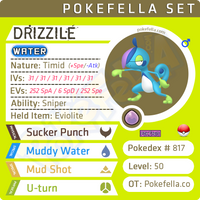ultra square shiny Drizzile • Competitive • 6IVs • Level 50 • Hidden Ability Online Battle-ready