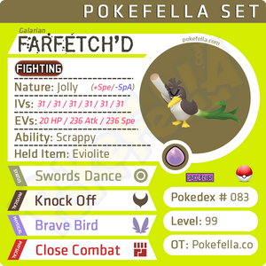 Galarian Farfetch'd • Competitive • 6IVs • Level 99 • Online