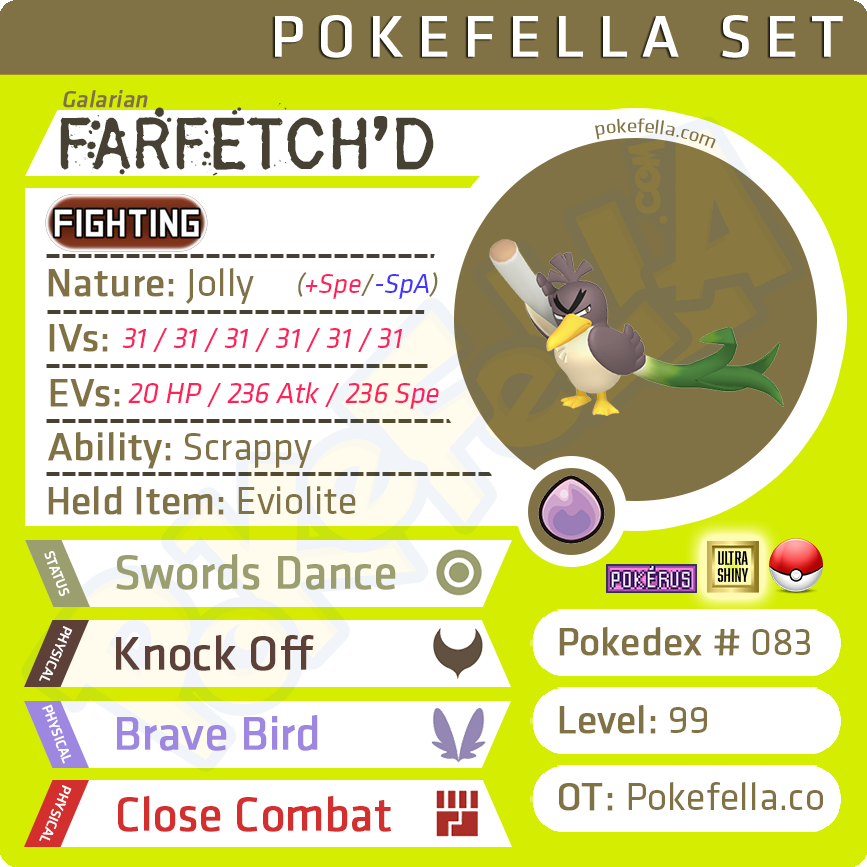 Ultra SHINY 6IV FARFETCH'D Galar / Pokemon Sword and , farfetch