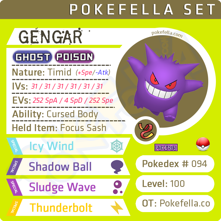 ultra square shiny Gengar • Competitive • 6IVs • Level 100 • Online Battle-ready
