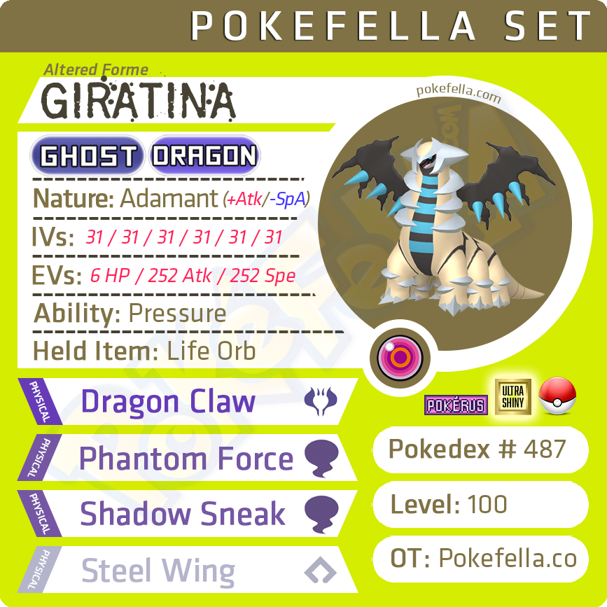 Giratina (Altered Forme) • Competitive • 6IVs • Level 100 • Online Bat