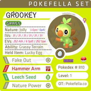 ultra square shiny Galar Starters - Grookey • Competitive • 6IVs • Level 1 • Hidden Ability • Egg Moves