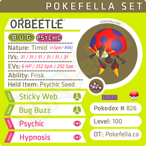ultra square shiny Orbeetle • Competitive • 6IVs • Level 100 • Online Battle-ready