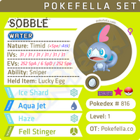 ultra square shiny Galar Starters - Sobble • Competitive • 6IVs • Level 1 • Hidden Ability • Egg Moves