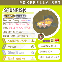 ultra square shiny Galarian Stunfisk • Competitive • 6IVs • Level 100 • Online Battle-ready