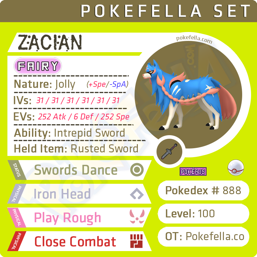 Pokemon 10888 Shiny Mega Zacian Pokedex: Evolution, Moves, Location, Stats