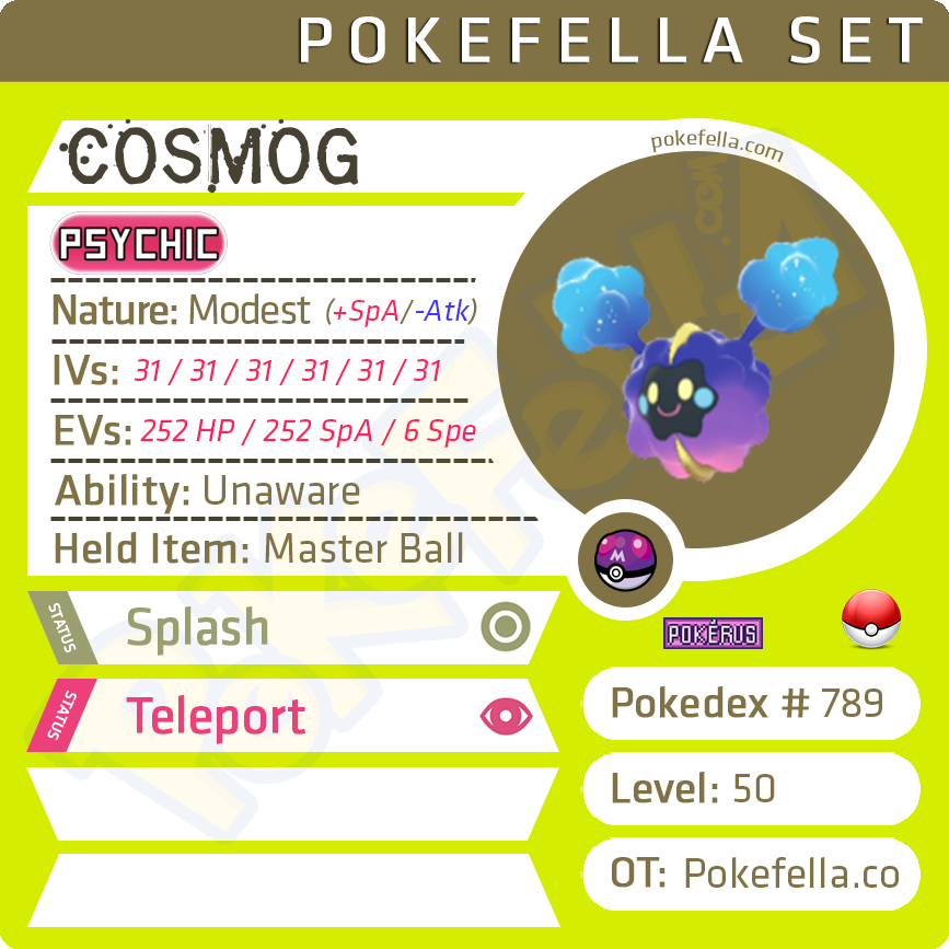 Cosmog • Competitive • 6IVs • Level 50 • Online Battle-ready