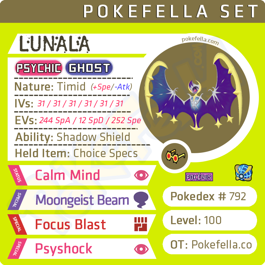 Pokémon Lunala Iv40 - Unlock 3 moveset - Trade Go 1 Million Stardust