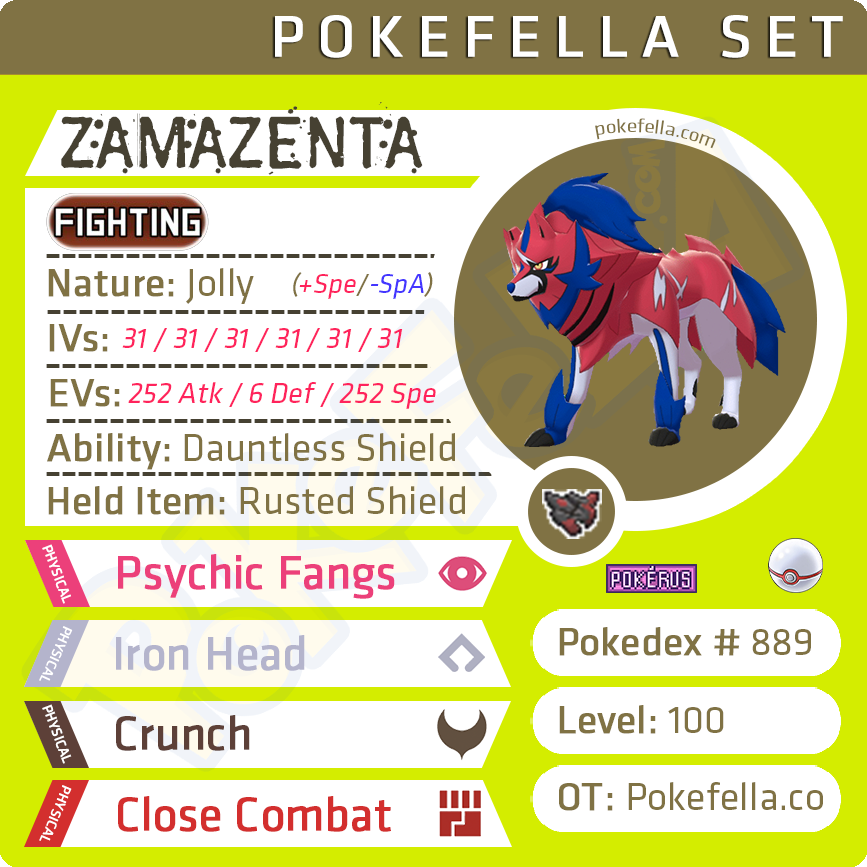 Pokemon 8889 Mega Zamazenta Pokedex: Evolution, Moves, Location, Stats