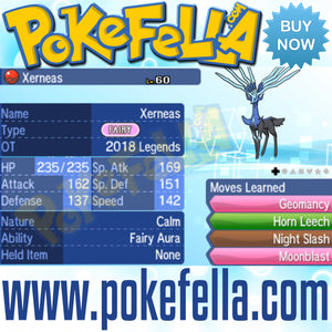 Xerneas & Yveltal • OT: 2018 Legends • ID No. 050418 • Level 60 • Pokémon Sun & Moon Pokémon Legendary Celebration Distribution 2018