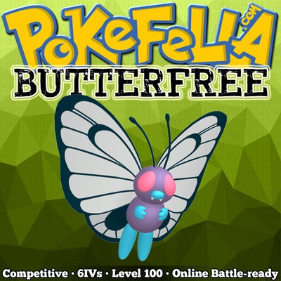 ultra square shiny Butterfree • Competitive • 6IVs • Level 100 • Online Battle-ready