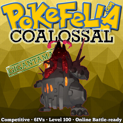 ultra square shiny Gigantamax Coalossal • Competitive • 6IVs • Level 100 • Online Battle-ready