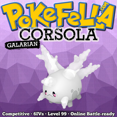 ultra square shiny Galarian Corsola • Competitive • 6IVs • Level 99 • Online Battle-ready