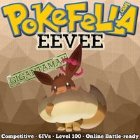 ultra square shiny Gigantamax Eevee • Competitive • 6IVs • Level 100 • Online Battle-ready