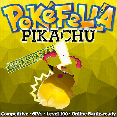 ultra square shiny Gigantamax Pikachu • Competitive • 6IVs • Level 100 • Online Battle-ready