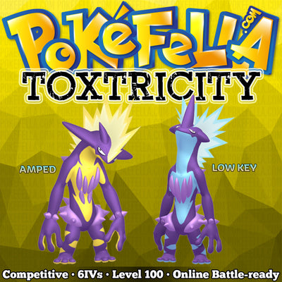 ultra square shiny Toxtricity (Amped & Low Key) • Competitive • 6IVs • Level 100 • Online Battle-ready