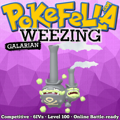 ultra square shiny Galarian Weezing • Competitive • 6IVs • Level 100 • Online Battle-ready