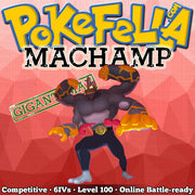 ultra square shiny Gigantamax Machamp • Competitive • 6IVs • Level 100 • Online Battle-ready